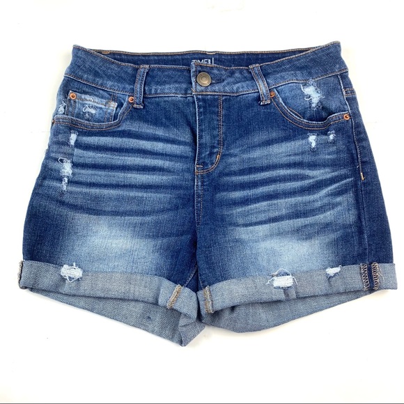 Time and Tru Pants - Jean Shorts Stretch Mid Rise, Juniors 6